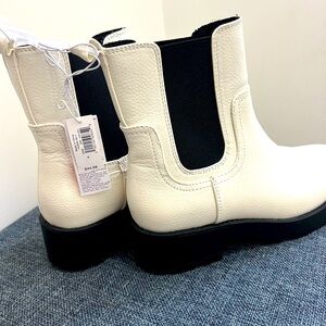 White chunky combat boots